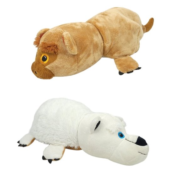 Tristar Flip Pets Champ Polar Bear Bingo Monkey 2 In 1 Plush Stuffed Animal Toy - Picture 1 of 11
